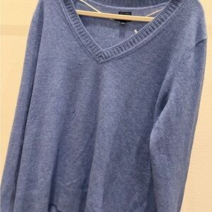 Tommy Hilfiger 100% Cashmere Heather Blue V-Neck Sweater